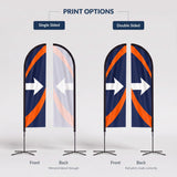 Straight flag print options: single sided vs double sided