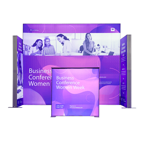 10ft Backlit Lightbox Display - Kit 3 — kit hero, full booth setup