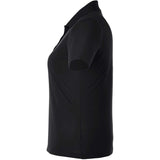 Left View of Black Women's DADE Short Sleeve Polo plain