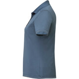 Left View of Blue Women's DADE Short Sleeve Polo plain