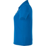 Left View of Blue Women's DADE Short Sleeve Polo plain
