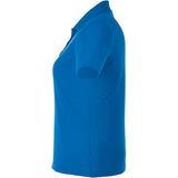 Left View of Blue Women's DADE Short Sleeve Polo plain