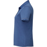 Left View of Blue Women's DADE Short Sleeve Polo plain