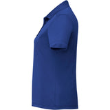 Left View of Blue Women's DADE Short Sleeve Polo plain