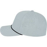 Left View of Gray Cap America Summit Perforated Cap with Rope plain