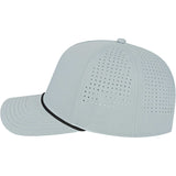 Left View of Gray Cap America Summit Perforated Cap with Rope plain