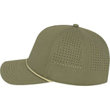Left View of Green Cap America Summit Perforated Cap with Rope plain