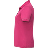 Left View of Pink Women's DADE Short Sleeve Polo plain