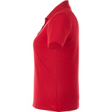 Left View of Red Women's DADE Short Sleeve Polo plain