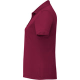 Left View of Red Women's DADE Short Sleeve Polo plain