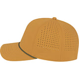 Left View of Tan Cap America Summit Perforated Cap with Rope plain
