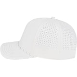 Left View of White Cap America Summit Perforated Cap with Rope plain
