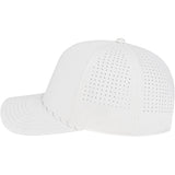 Left View of White Cap America Summit Perforated Cap with Rope plain