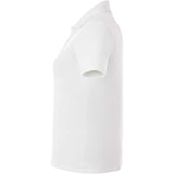 Left View of White Women's DADE Short Sleeve Polo plain
