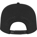 Rear View of Black Cap America Summit Perforated Cap with Rope plain