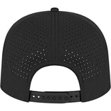 Rear View of Black Cap America Summit Perforated Cap with Rope plain