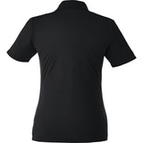 Rear View of Black Women's DADE Short Sleeve Polo plain