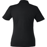 Rear View of Black Women's DADE Short Sleeve Polo plain