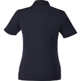 Rear View of Blue Women's DADE Short Sleeve Polo plain