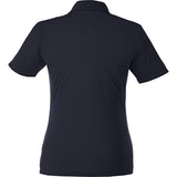 Rear View of Blue Women's DADE Short Sleeve Polo plain