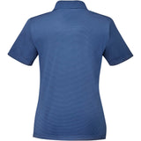 Rear View of Blue Women's DADE Short Sleeve Polo plain