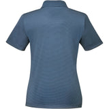 Rear View of Blue Women's DADE Short Sleeve Polo plain