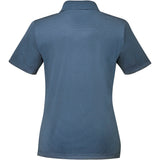 Rear View of Blue Women's DADE Short Sleeve Polo plain