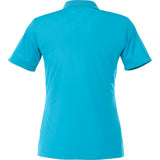 Rear View of Blue Women's DADE Short Sleeve Polo plain
