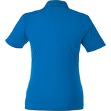 Rear View of Blue Women's DADE Short Sleeve Polo plain