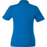 Rear View of Blue Women's DADE Short Sleeve Polo plain