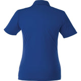 Rear View of Blue Women's DADE Short Sleeve Polo plain