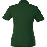 Rear View of Green Women's DADE Short Sleeve Polo plain