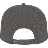 Rear View of Grey Cap America Summit Perforated Cap with Rope plain