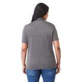 Rear View of Grey Women's DADE Short Sleeve Polo plain