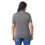 Rear View of Grey Women's DADE Short Sleeve Polo plain