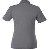 Rear View of Grey Women's DADE Short Sleeve Polo plain