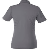 Rear View of Grey Women's DADE Short Sleeve Polo plain