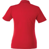 Rear View of Red Women's DADE Short Sleeve Polo plain