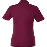 Rear View of Red Women's DADE Short Sleeve Polo plain