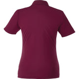 Rear View of Red Women's DADE Short Sleeve Polo plain