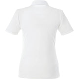 Rear View of White Women's DADE Short Sleeve Polo plain