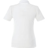 Rear View of White Women's DADE Short Sleeve Polo plain