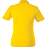 Rear View of Yellow Women's DADE Short Sleeve Polo plain