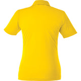 Rear View of Yellow Women's DADE Short Sleeve Polo plain