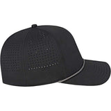 Right View of Black Cap America Summit Perforated Cap with Rope plain