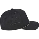 Right View of Black Cap America Summit Perforated Cap with Rope plain