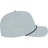 Right View of Gray Cap America Summit Perforated Cap with Rope plain