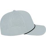Right View of Gray Cap America Summit Perforated Cap with Rope plain