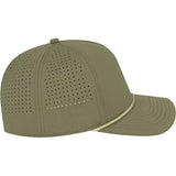 Right View of Green Cap America Summit Perforated Cap with Rope plain