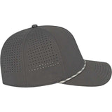 Right View of Grey Cap America Summit Perforated Cap with Rope plain
